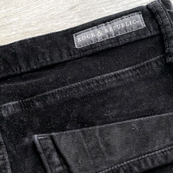 Rock & Republic Kashmiere Velvet Skinny Pants Leggings Size 8L - Picture 6 of 8